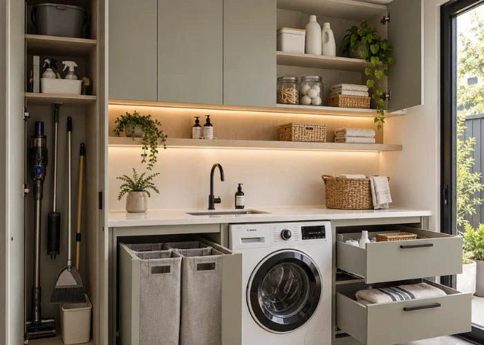 laundry storage that reduces clutter