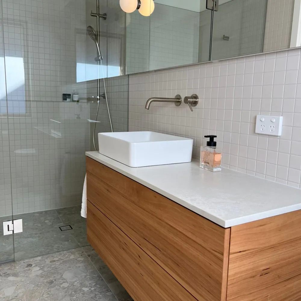 Wash basin area of Greensborough Bathroom Makeover